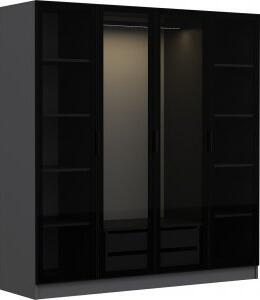 Cavolo garderob 180 x 52 x 190 cm - Antracit/svart - Garderober
