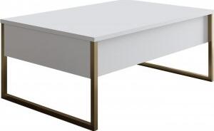 Lux soffbord 90 x 60 cm - Vit/guld