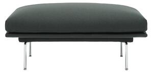 Muuto - Outline Pouf / Polished Aluminium Base Twill Weave 990 - Fotpallar - Anderssen & Voll - Metall/Textilmaterial