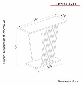 Avlastningsbord GRAVITY 76,8x90 cm svart/guld