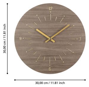 Eglo 425508 - Väggklocka TAKAHAGI 1xAA diameter 30 cm brun