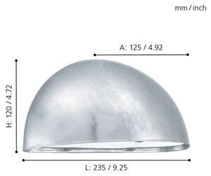 EGLO 90867 - Utomhus Väggbelysning LEPUS 1xE27/40W galvanized stål