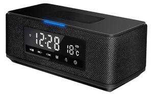 Rechargeable speaker with LCD display, väckarklocka och wireless charging 3600 mAh