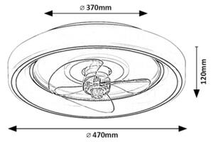 Rabalux 71009 - LED Dimbar takfläkt HORACIO LED/67W/230V + FK