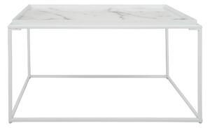 SOURIN Soffbord 80 cm Marmormönster Rektangulär Glas/Svart - Vit