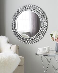 Väggspegel Hängande Silver 70 cm Rund Dekorativ Modern Vintage Spegel Beliani