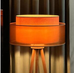 Duolla - Golvlampa WOOD BOHO 1xE27/15W/230V diameter 45 cm koppar/brun/beige