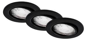 Brilo - KIT 3x Infälld LED badrumsbelysning 1xGU10/5W/230V IP23 svart