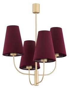 Argon 1827 - Pendelkrona SAFIANO 4xE27/15W/230V burgundy