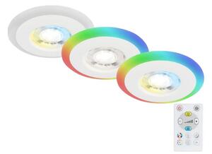 Briloner - KIT 3x LED RGBW Dimbar badrumsbelysning LED/5W/230V IP44+ +Fjärrkontrol