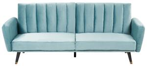 Bäddsoffa Blå Konvertibel Sammet Elegant Glam Modern Vardagsrum Beliani