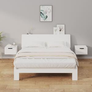 Väggmonterade sängbord 2 st vit 34x30x20 cm