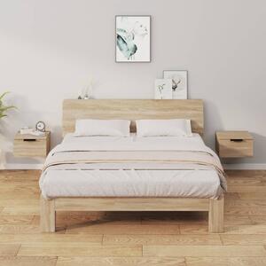 Väggmonterade sängbord 2 st sonoma-ek 34x30x20 cm