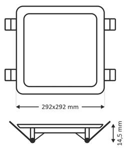 LED infälld belysning SQUARE LED/24W/230V 4200K 29,2x29,2 cm brun