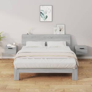 Väggmonterade sängbord 2 st grå sonoma 34x30x20 cm