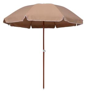 Parasoll med stålstång 240 cm taupe - Brun