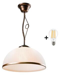 Brilagi - LED pendelljuskrona ANTICO 1xE27/60W/230V brons patina