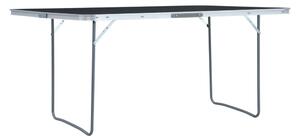Hopfällbart campingbord grå aluminium 180x60 cm - Grå