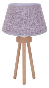 Duolla - Bordslampa BOUCLE 1xE27/15W/230V diameter 28 cm grå/trä