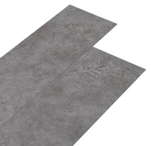 Ej självhäftande PVC-golvplankor 5,26 m² 2 mm betonggrå