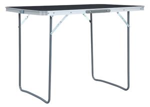 Hopfällbart campingbord grå aluminium 120x60 cm - Grå