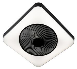 Takfläkt fyrkantig svart inkl LED dimbar - Climo