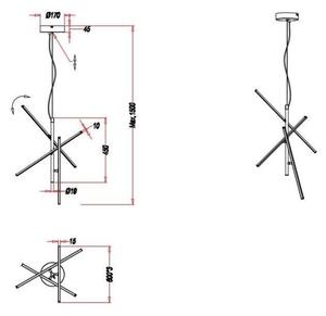 Trio - LED Dimbar ljuskrona med upphänging TIRIAC 3xLED/7,5W/230V