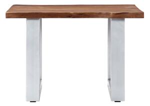Soffbord med levande kanter 60x60x40 cm massivt akaciaträ - Brun