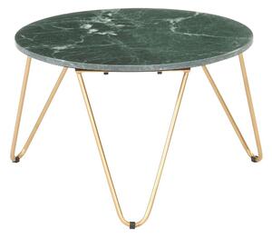 Soffbord grön 65x65x42 cm äkta sten med marmorstruktur - Grön