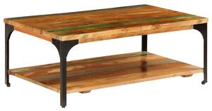 Soffbord med hylla 100x60x35 cm massivt återvunnet trä