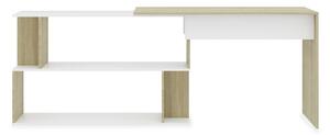 Skrivbord hörn vit och sonoma-ek 200x50x76 cm spånskiva - Vit