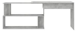 Skrivbord hörn betonggrå 200x50x76 cm spånskiva - Grå