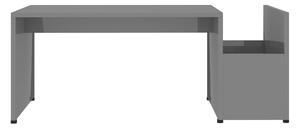 Soffbord grå högglans 90x45x35 cm spånskiva - Grå