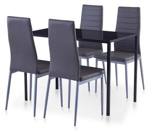 Matbord och stolar 5 delar grå - Grå