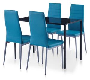 Matbord och stolar 5 delar blå - Blå