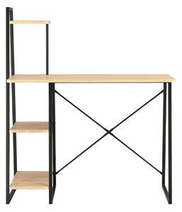 Skrivbord med hyllenhet svart och ek 102x50x117 cm - Svart