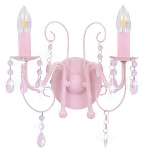 Vägglampa med pärlor rosa 2xE14-lampor - Rosa