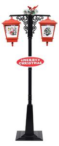 Lyktstolpe med jultomte svart och röd 81x40x188 cm PVC - Svart
