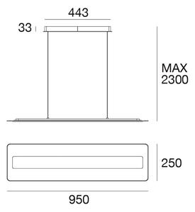 Linea Belysning 8939 - LED ljuskrona med textilsladd ANTILE LED/45W/230V CRI 90 vit/guld