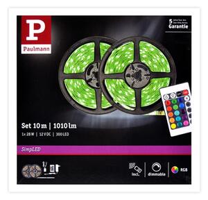 Paulmann 78980 - LED RGB/28W Dimbar ljusslinga SIMPLED 10m 230V + Fjärrstyrd