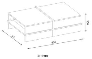 Soffbord PLUS 35x90 cm brun/vit