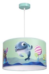 Hängande takkrona på ett snöre för barn DOLPHIN 1xE27/60W/230V