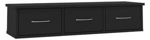 Väggmonterade lådor svart 88x26x18,5 cm spånskiva - Svart