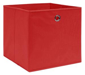 Förvaringslådor 10 st non-woven tyg 28x28x28 cm röd - Röd