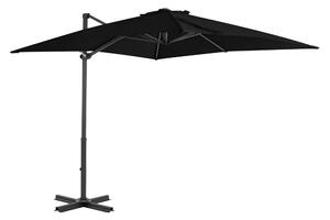 Frihängande parasoll med aluminiumstång svart 250x250 cm - Svart