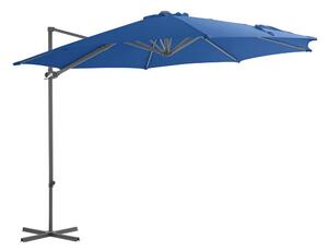 Frihängande parasoll med stålstång azurblå 300 cm - Azurblå