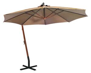 Hängande parasoll med stolpe taupe 3,5x2,9 massivt granträ - Taupe