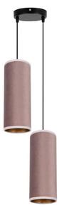 Ljuskrona med textilsladd AVALO 2xE27/60W/230V diameter 20 cm rosa