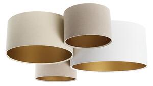 Taklampa SPACE 4xE27/60W/230V beige/vit/guld