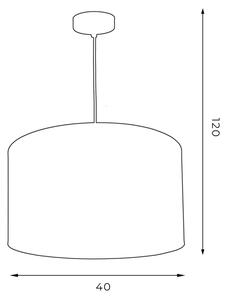 Ljuskrona med upphängningsrem ARDEN 1xE27/60W/230V d. 40 cm svart/guld